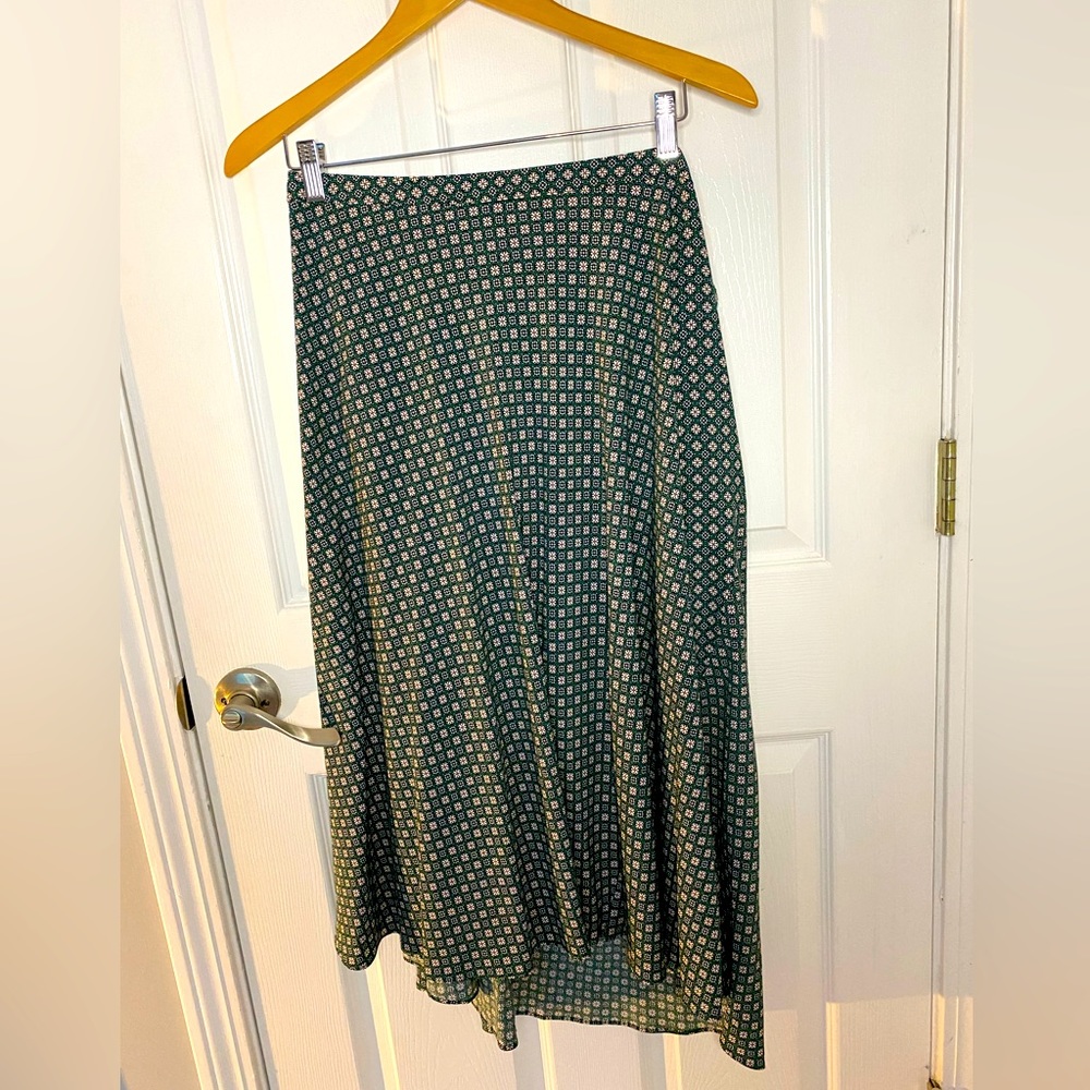 EUC J Jill midi geometric print skirt